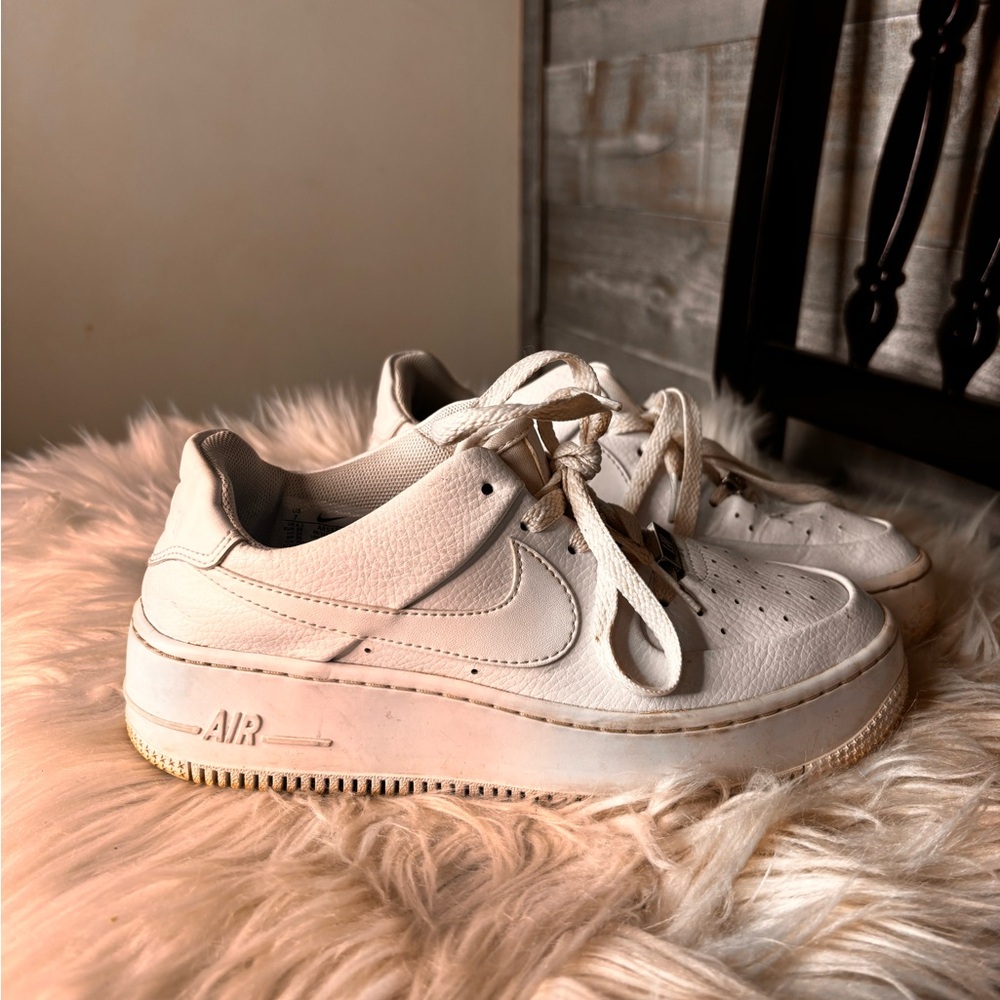 Nike Air Force one Women's White platform sneakers size 7